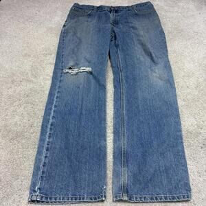 Carhartt Jeans Blue Straight Leg Pockets Men’s Size 38x32